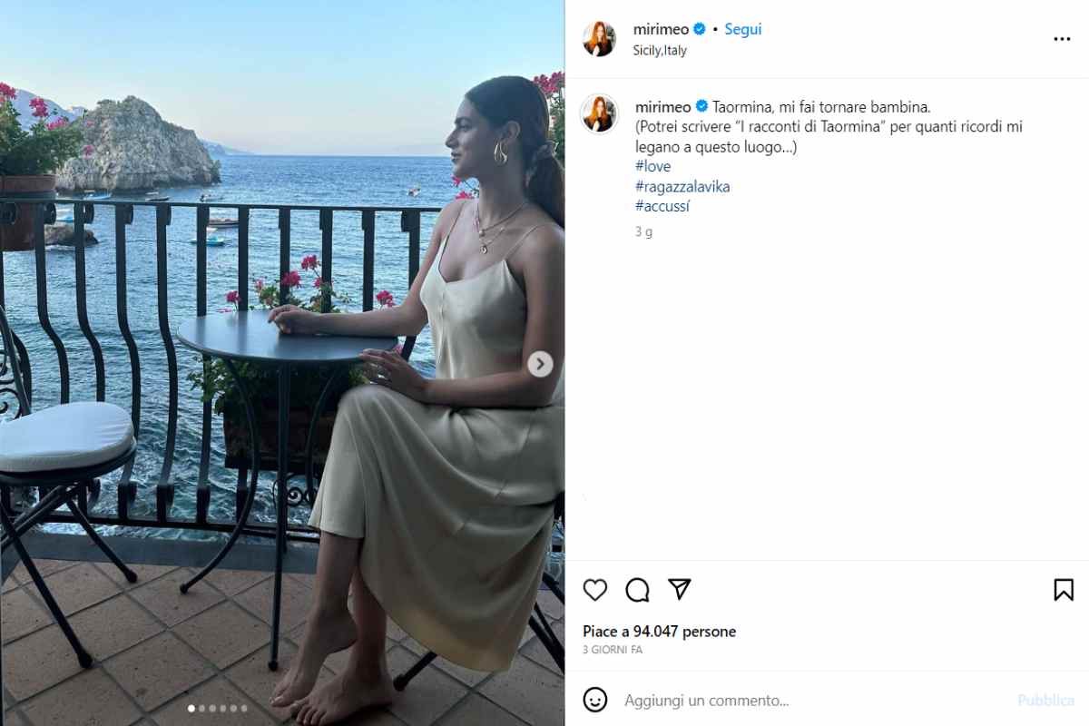 location da sogno a Taormina, per la bellissima Miram Leone e le sue vacanze
