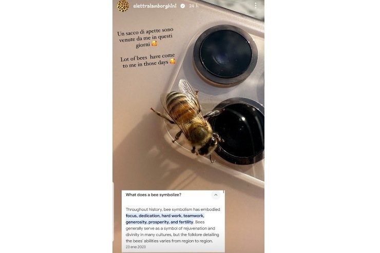 Elettra Lamborghini annuncio storia Instagram