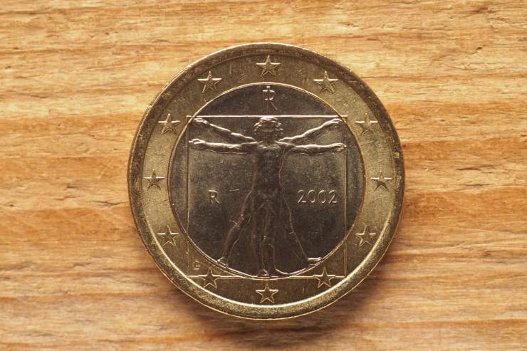Moneta da 1 euro "L’Uomo Vitruviano di Leonardo da Vinci"