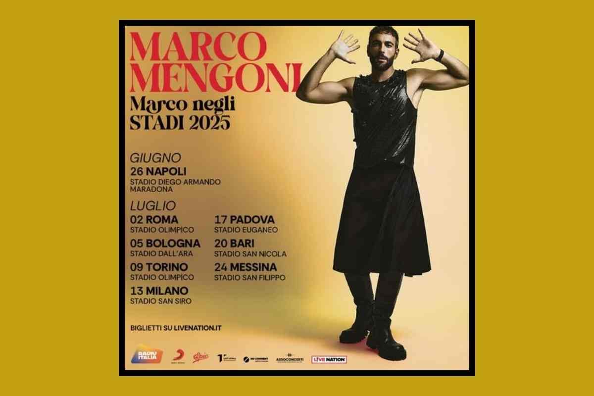 Tour 2025 di Marco Mengoni, le date 